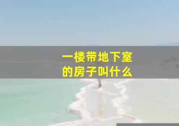 一楼带地下室的房子叫什么