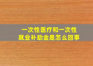 一次性医疗和一次性就业补助金是怎么回事