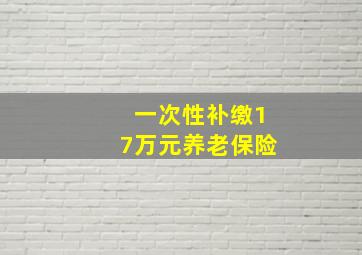 一次性补缴17万元养老保险