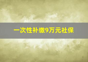 一次性补缴9万元社保