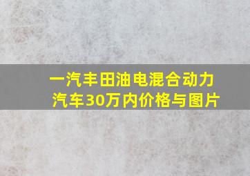 一汽丰田油电混合动力汽车30万内价格与图片