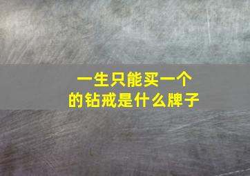 一生只能买一个的钻戒是什么牌子