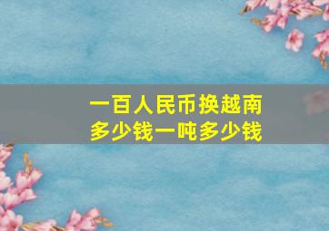 一百人民币换越南多少钱一吨多少钱