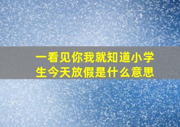 一看见你我就知道小学生今天放假是什么意思