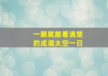 一眼就能看清楚的成语太空一日