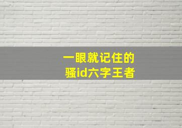 一眼就记住的骚id六字王者