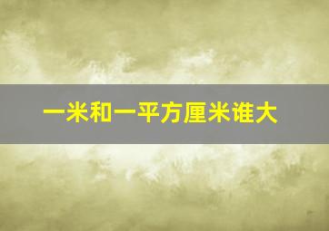 一米和一平方厘米谁大