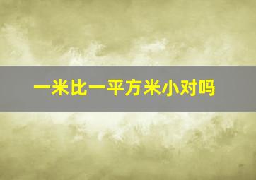 一米比一平方米小对吗