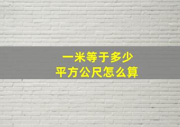 一米等于多少平方公尺怎么算