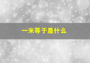 一米等于是什么