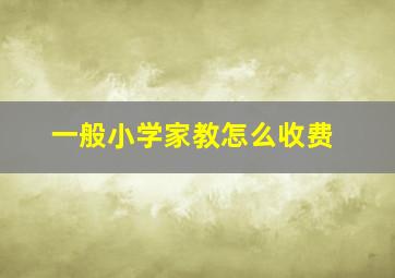 一般小学家教怎么收费