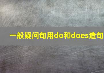 一般疑问句用do和does造句