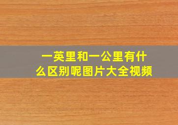 一英里和一公里有什么区别呢图片大全视频