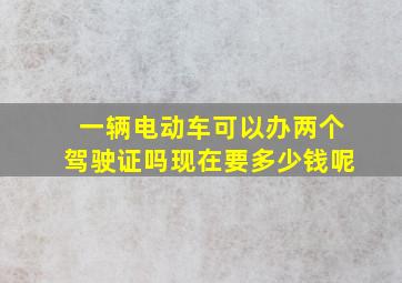 一辆电动车可以办两个驾驶证吗现在要多少钱呢