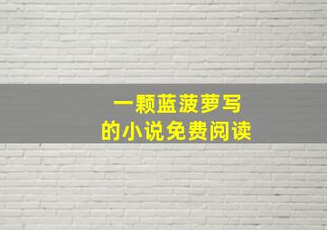 一颗蓝菠萝写的小说免费阅读