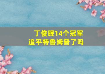 丁俊晖14个冠军追平特鲁姆普了吗