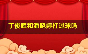 丁俊晖和潘晓婷打过球吗