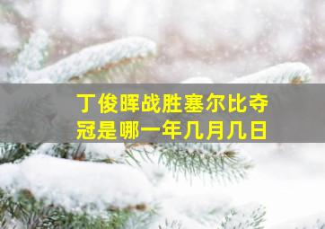 丁俊晖战胜塞尔比夺冠是哪一年几月几日