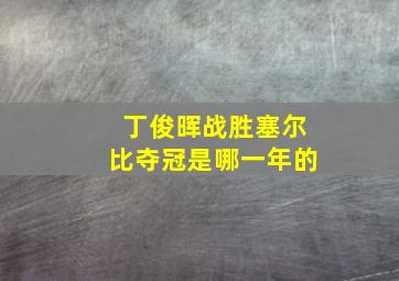 丁俊晖战胜塞尔比夺冠是哪一年的