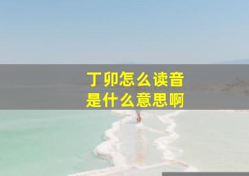 丁卯怎么读音是什么意思啊