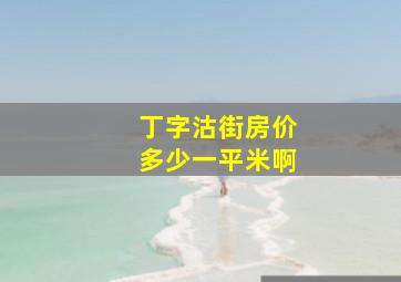 丁字沽街房价多少一平米啊