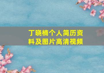 丁晓楠个人简历资料及图片高清视频