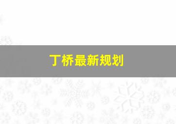 丁桥最新规划