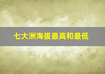 七大洲海拔最高和最低