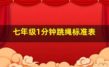 七年级1分钟跳绳标准表