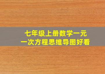 七年级上册数学一元一次方程思维导图好看