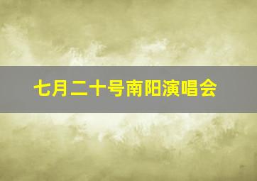 七月二十号南阳演唱会