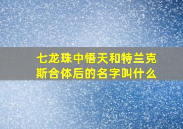 七龙珠中悟天和特兰克斯合体后的名字叫什么