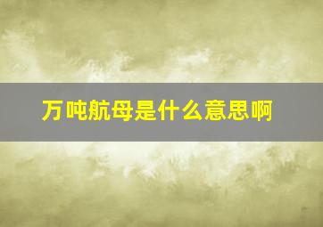 万吨航母是什么意思啊