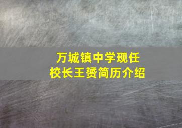 万城镇中学现任校长王赟简历介绍