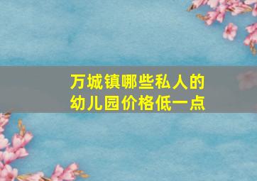 万城镇哪些私人的幼儿园价格低一点