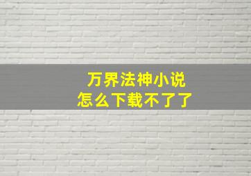 万界法神小说怎么下载不了了