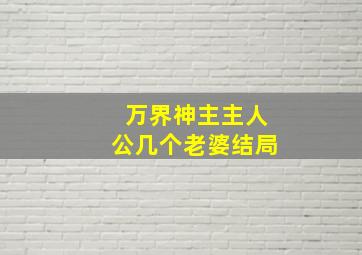 万界神主主人公几个老婆结局