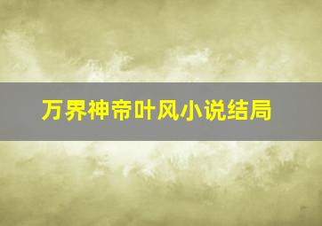 万界神帝叶风小说结局