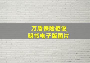 万盾保险柜说明书电子版图片