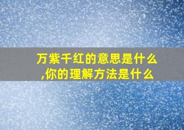 万紫千红的意思是什么,你的理解方法是什么