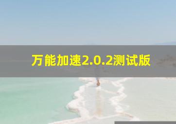 万能加速2.0.2测试版