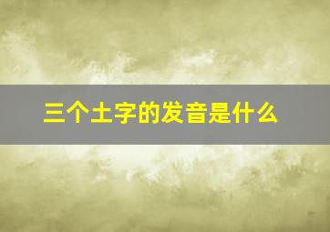 三个土字的发音是什么