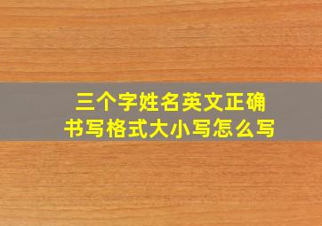 三个字姓名英文正确书写格式大小写怎么写