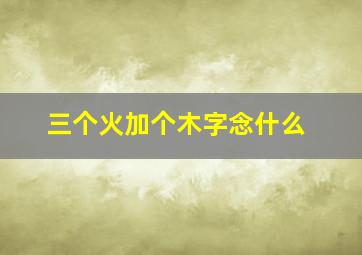 三个火加个木字念什么