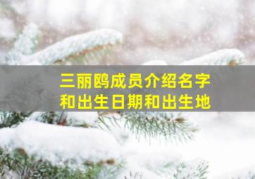 三丽鸥成员介绍名字和出生日期和出生地