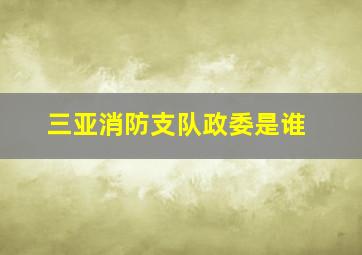 三亚消防支队政委是谁