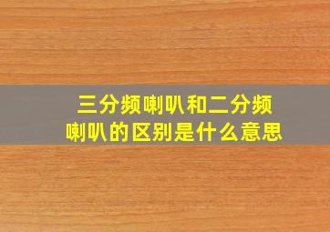 三分频喇叭和二分频喇叭的区别是什么意思