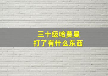 三十级哈莫曼打了有什么东西