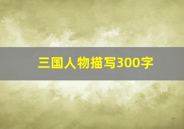 三国人物描写300字