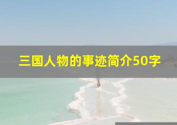 三国人物的事迹简介50字